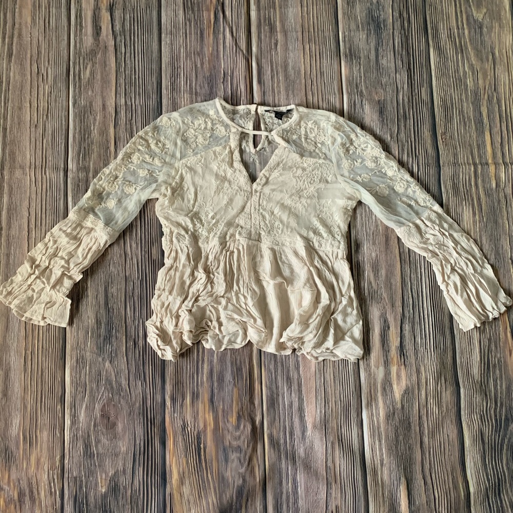 American Eagle See Through Long Sleeve Shirt